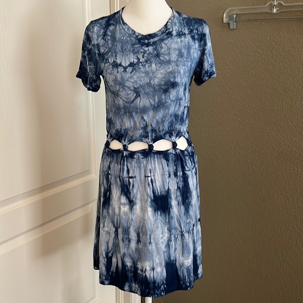 American Eagle Blue Tie Dye Dress Cut Outs Size XS